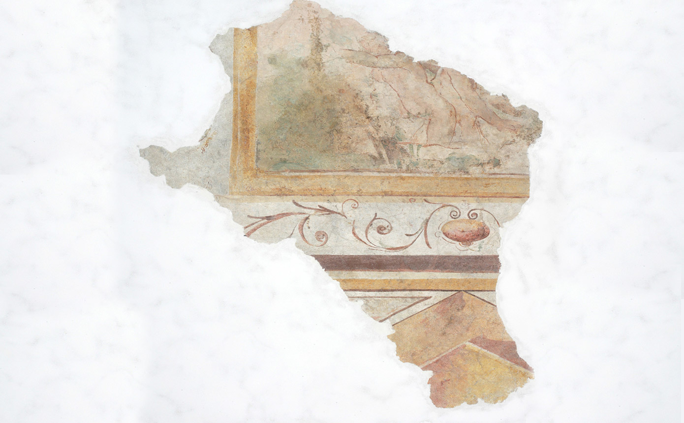 Fragmenti stenske poslikave iz Stanovske dvorane. Foto: arhiv LG