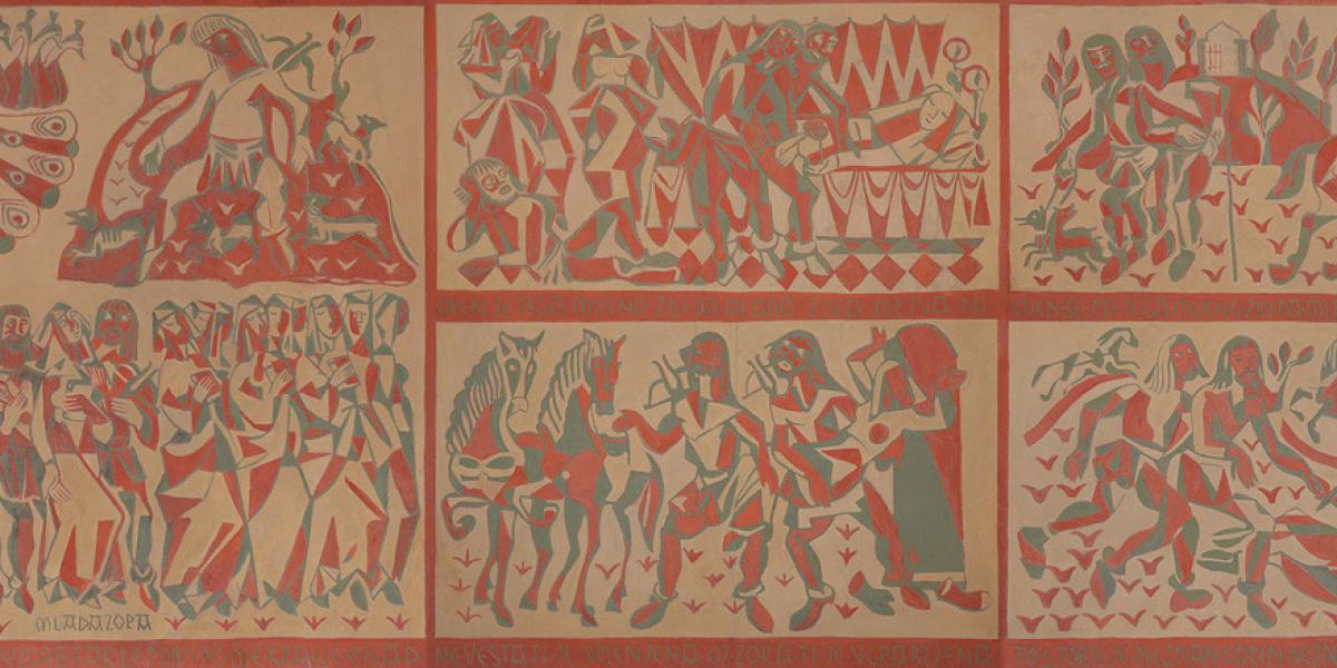 Pittura sgraffito nella Torre dei Tiratori