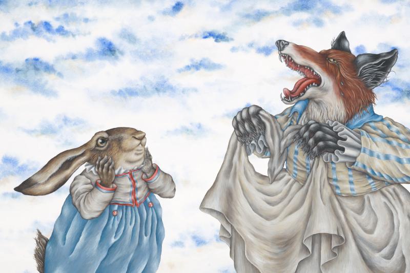 Izsek iz knjige Zajčkova hišica. Ilustracija: Hana Stupica