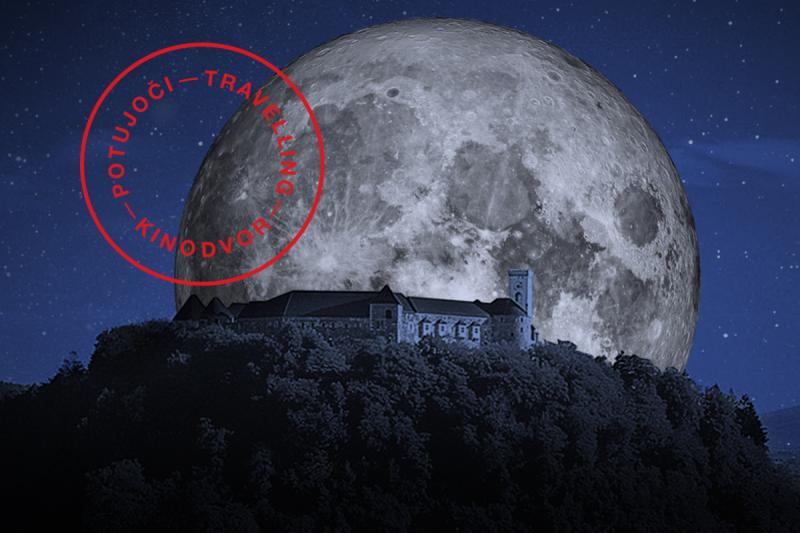 Film pod zvezdami, Ljubljanski grad ponoci z luno v ozadju