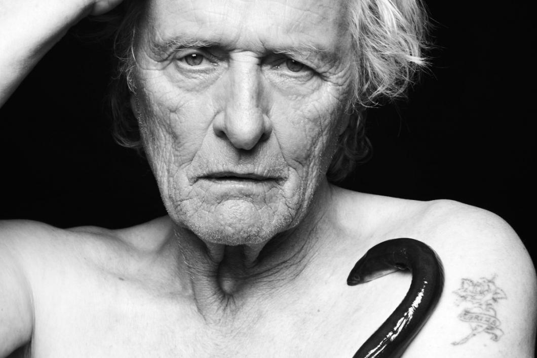 Rutger Hauer – igralec – posnetek za projekt Fishlove. Fishlove je kampanja za ozaveščanje o prelovu rib in uničujočih ribiških praksah – Amsterdam, 2019