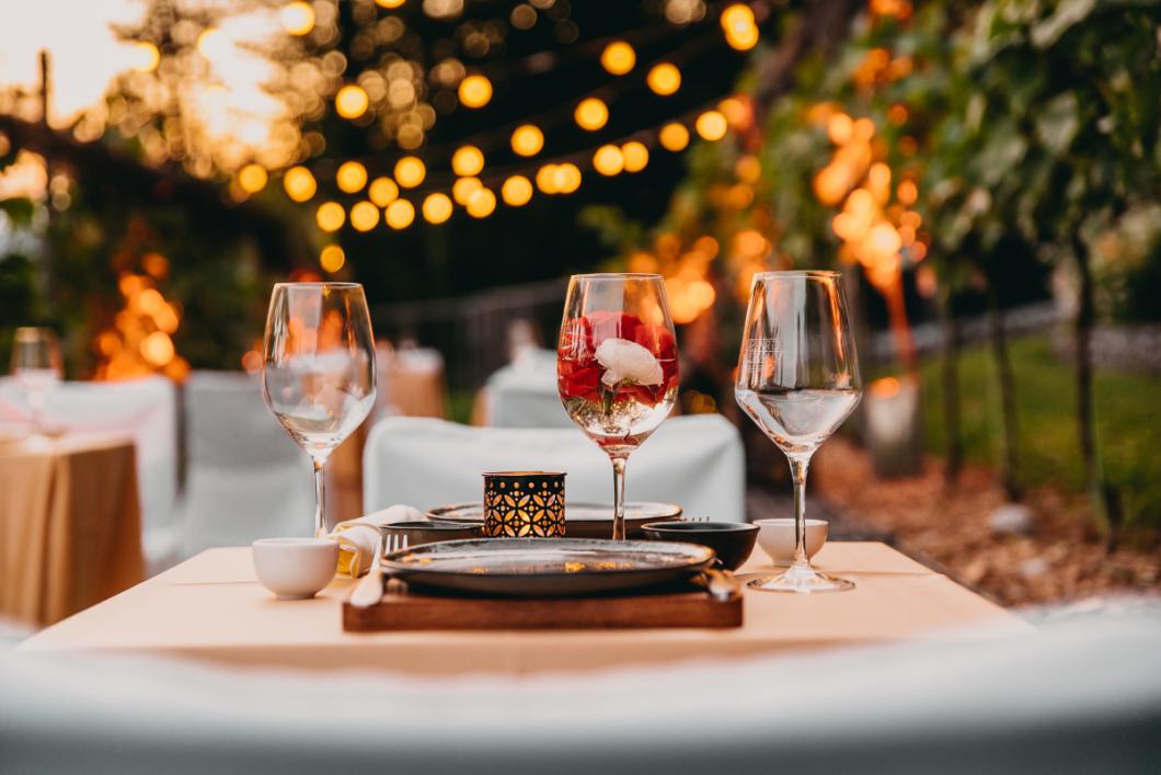 Dinner at the Castle Vineyard. Photo: Matic Kremžar