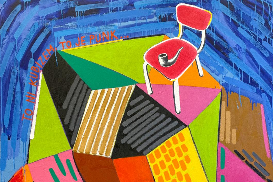 This is not cubism, this is punk, 2022, oil and acrylic on canvas, 180x170 cm