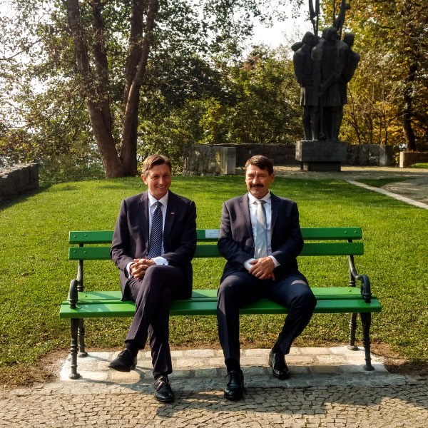 Predsednik Republike Slovenije Borut Pahor in predsednik Republike Madžarske János Áder. Foto: arhiv LG