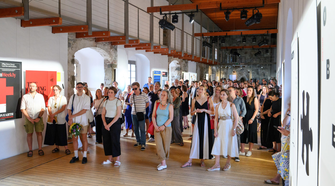 Otvoritev razstave Tomata Koširja: Vizualni komentar. Foto: Domen Pal