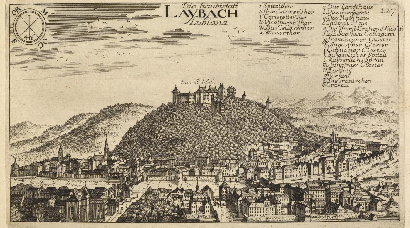 Ljubljana. Janez Vajkard Valvasor: Topographia archiducatus Carnioliae modernae 1679