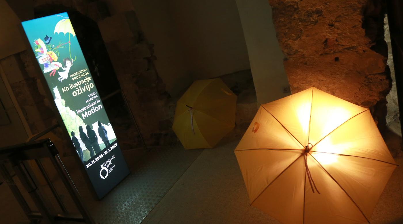Odprtje prostorske projekcije Ko ilustracije oživijo. Foto: Miha Mally