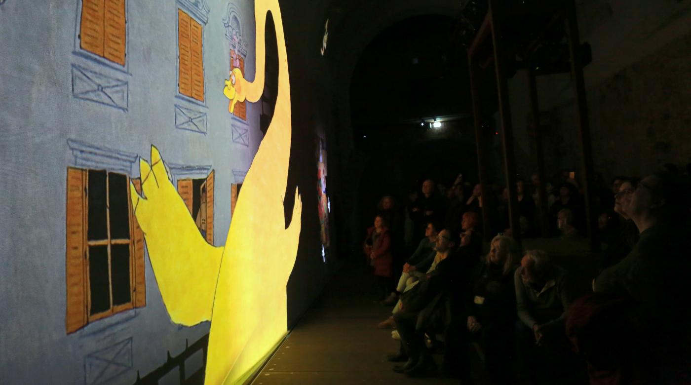 Odprtje prostorske projekcije Ko ilustracije oživijo. Foto: Miha Mally