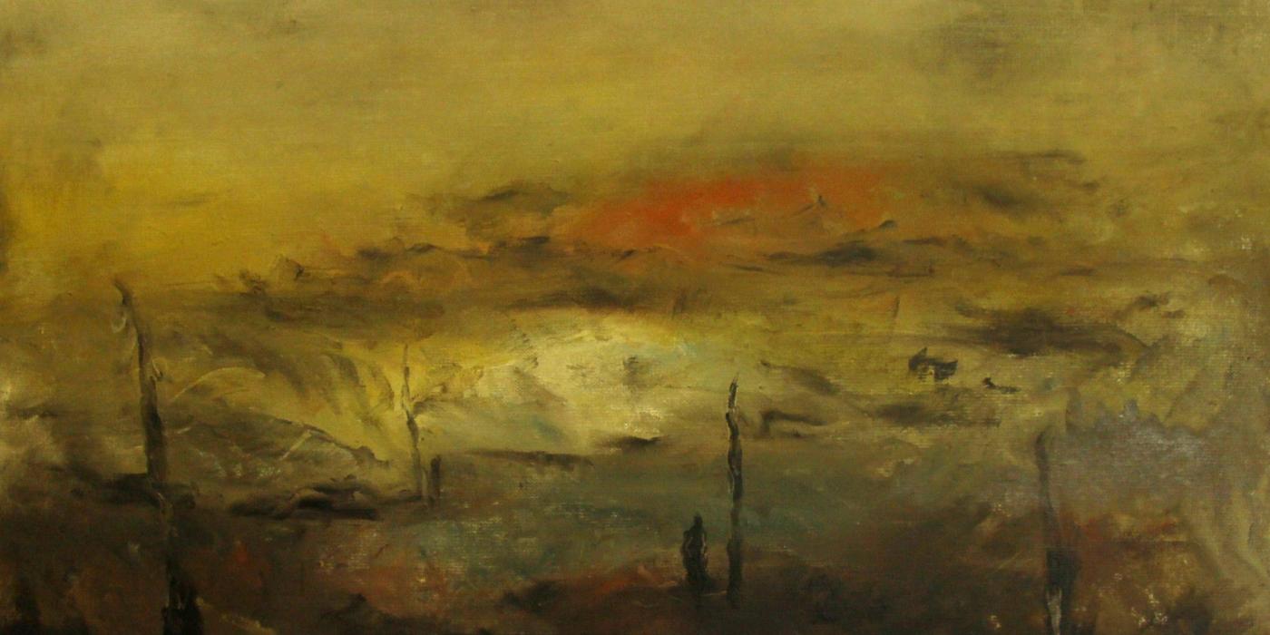 Apolonija Simon Brezkrajni svetovi 2011 olje na platnu 70x3